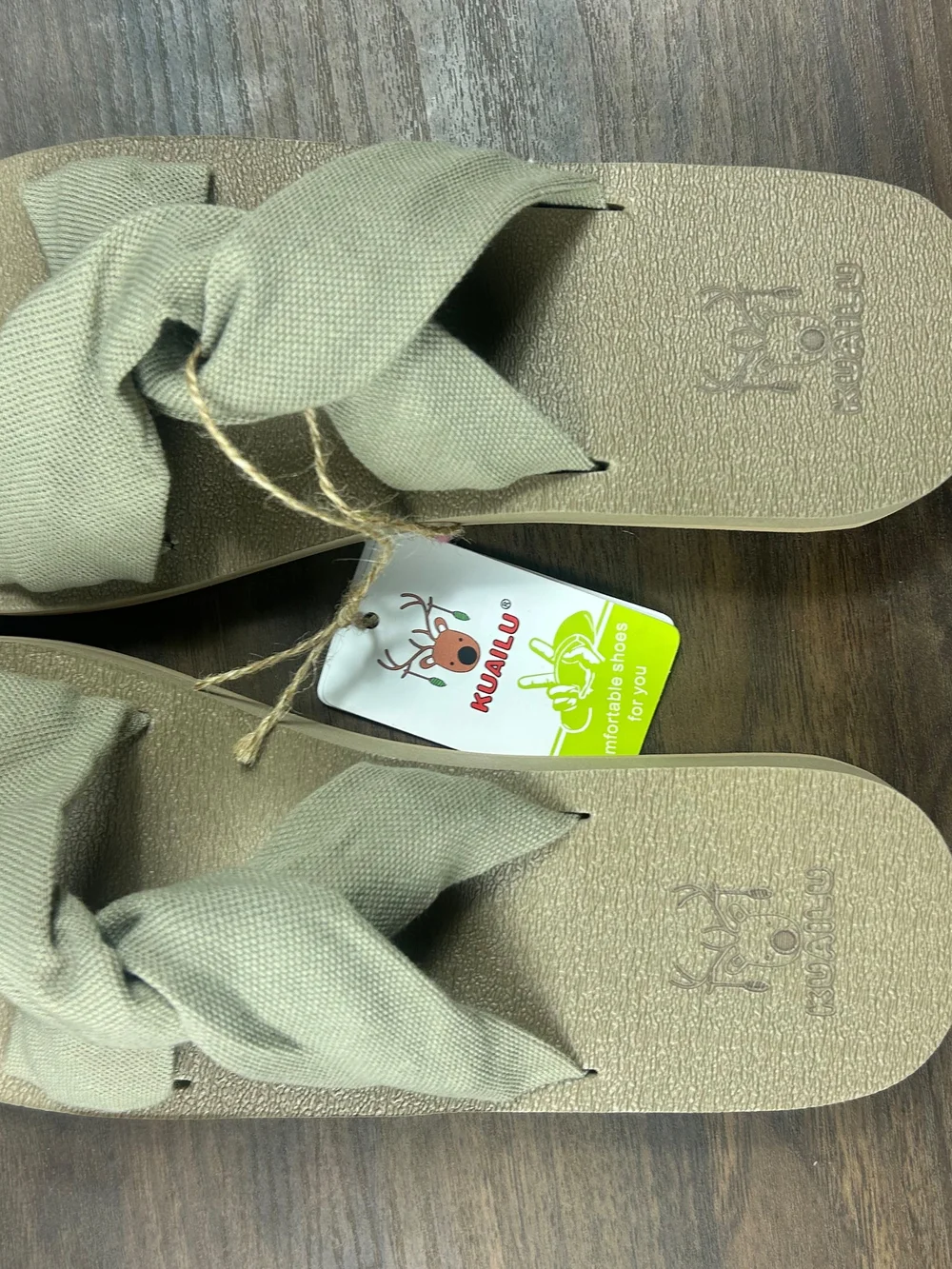 Women's Beige Knotted Slide Sandals